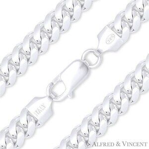 Miami Cuban / Curb Link Italian Bracelet in Solid .925 Sterling Silver - 8.5"